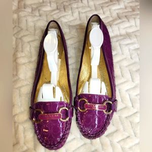 Coach loafers, sz 8.5, Women's, purple & gold.